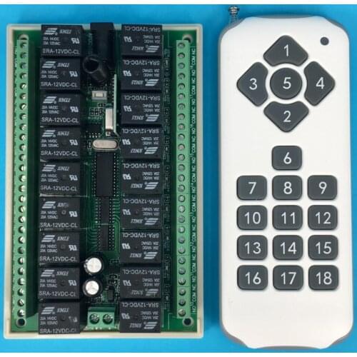 DC 12V 10A 18CH RF Wireless Remote Control switch 1000 m Agriculture security industry control new power on and off