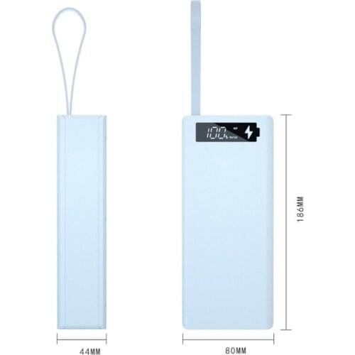 Detachable QC3.0 PD LCD Display 16x18650 Battery Case 10W Wireless Charging Box R9UA