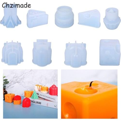 Chzimade 3D Cheese Shape Silicone Candle Mold Diy Making Crafts Baking Model Wax Cake Mould Tool Home Decoration