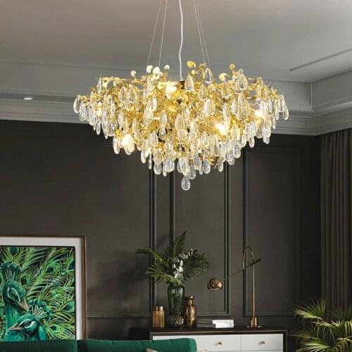 Modern Crystal Chandelier Modern Luxurious G9 Chandelier Lights European Living Room Dining Room Chandeliers Lighting Fixtures