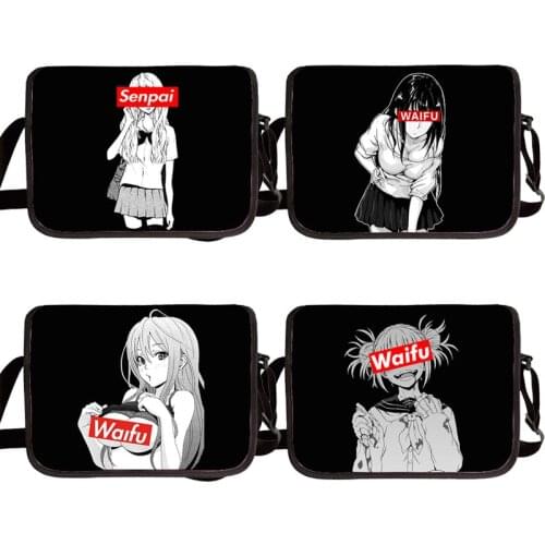 Sugoi Senpai Anime Waifu Print Big Crossbody Bag Women Travel Bags Boku No Hero Storage Bag Teenager Messenger Bags For Gift