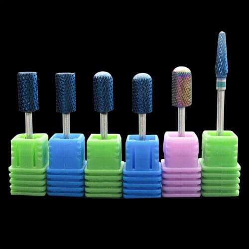 Easy Nail Blue & Rainbow Nail Drill Bit 3/32" Tungsten Carbide Burrs Manicure Bits Drill Accessories Milling Cutter Nail Tool