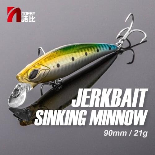 NOEBY Fishing Lure 90mm 21g Sinking Minnow Artificial Bait for Trout Bass Jerkbait Wobbler 2020 NBL9496 Hard Fishing Lure