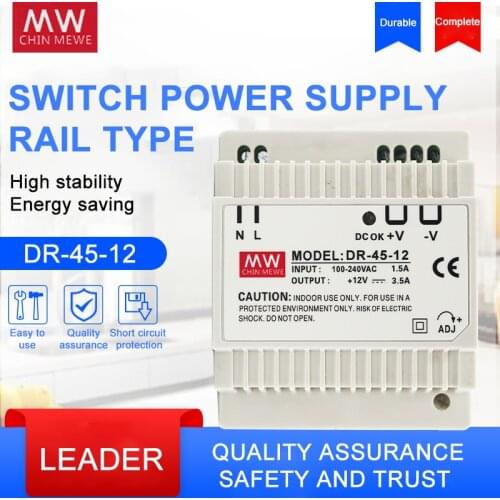 Transformers Power Supply DR-30 45 60 series DC 12V 24V Ultra Slim Step Shape DIN Rail