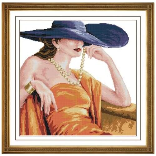 Home Handmade Decoration Fishxx Cross Stitch E186 Elegant Charm Lady Bedroom Embroidery Painting Accurate Printing Kit
