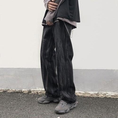 Spring 2021 loose personality blooming straight couple jeans tie-dye irregular old pants