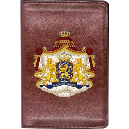 High Quality Leather Nederlands Printing Travel Passport Cover ID Credit Card Case
