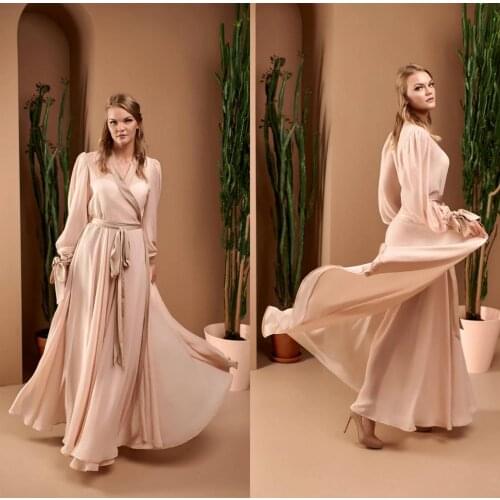 Chiffon Bridal Gowns Belt Long Bathrobe Women Lingerie Nightgown Pajamas Sleepwear Womens Luxury Gowns Housecoat Nightwear