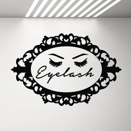 Female Woman Eye Make Up Vinyl Wall Decal Long Eyelash Fashion Stickers Beauty Salon Decoration Mural Bedroom G617