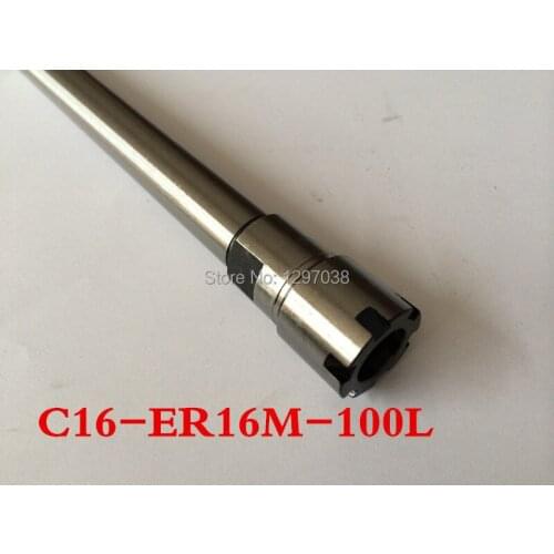 C16-ER16M-100L Collet Chuck Holder Extension Straight Shank 100mm for ER16 Collet with ER16 M Type Nut