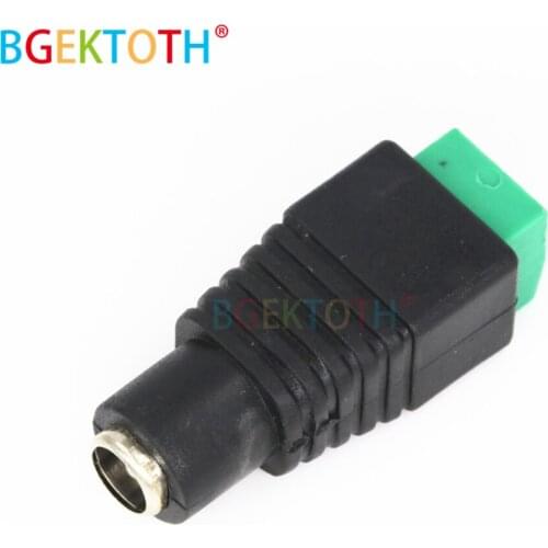 1 pcs DC Power female Connectors Plug 5.5 x 2.1mm Jack Adapter Connector for Led Strip Light 3528 5050 5630 5730 Black