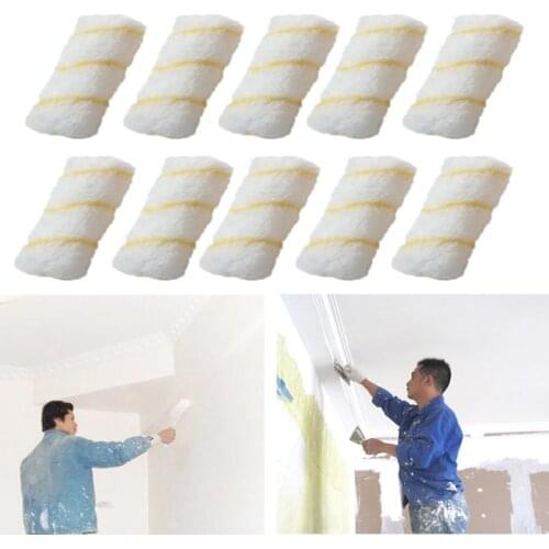 10pcs 4 Inch Mini Craft Paint Foam Rollers Paint Roller Brush Decorators Brush Smooth Tools Decorating Painting Tool