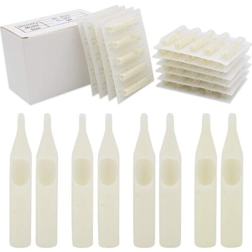 100pcs Disposable Tattoo Tips 3/5/7/9/11/13/15/18RT Round Size Tattoo Tips for Tattoo Needles Sterilize Tip Tattoo Supply