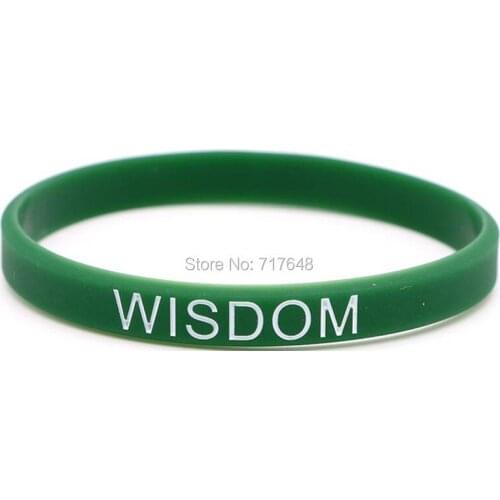 100pcs Human Virtues Wisdom wristband silicone bracelets free shipping by epacket A