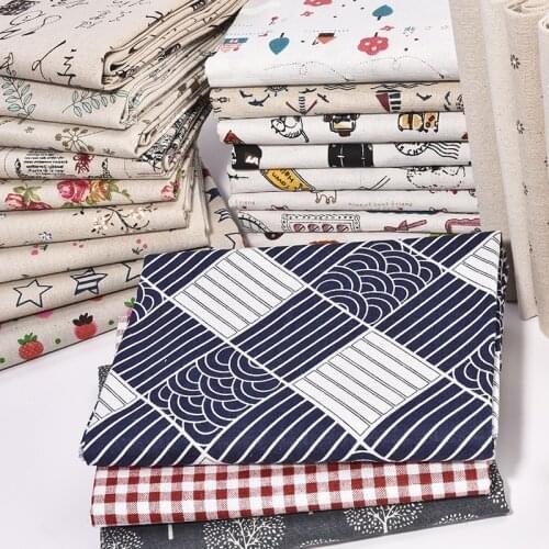 100x150cm Linen Cotton Fabric Cloth For Patchwork Quilting Thicken Fabrics DIY Bags Sofa Curtain Cushion Sewing Textile Material