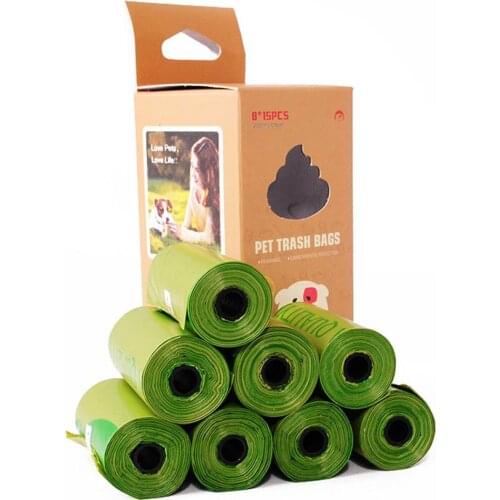 120pcs Compostable Dog Poop Bags Earth Friendly 17 Micron Leak-Proof Thick Poop Bags Cat Waste Bags Biodegradable Garbage Bag