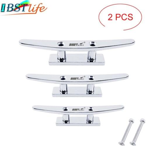 2X Stainless Steel 316 Low Flat Cleat Boat Cleats Deck Rope Cleat Mooring Dock Cleat Marine Hardware Yacht Accessories Lock bolt