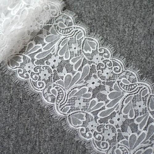 6M/Lot Black White Eyelash Lace Fabric Diy Clothing Accessories Lace Trim Width 15cm