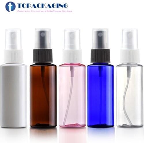 50PCs*50ML Spray Pump Bottle Fine Mist Sprayer Atomizer Empty Cosmetic Container Perfume Packing PET Plastic Refillable Bottle