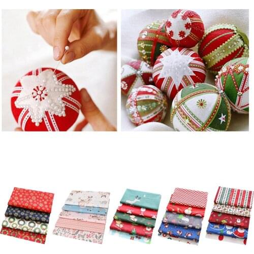 5x 100% Cotton Fabric Christmas Printed for DIY Sewing Quilting Patchwork Crafts