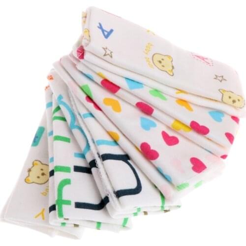 6Pcs Baby Cartoon Towels Baby Boy Girl Handkerchief Bathing Feeding Face Washcloth Wipe Cloth