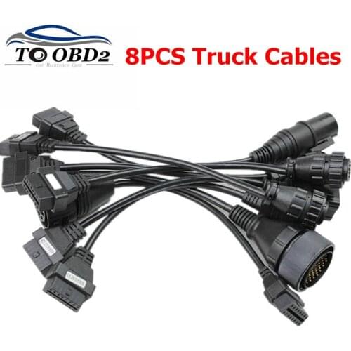 8pcs Truck cables for truck diagnostic tool cable adapter obd2 truck cable for delphis for autocome obd2 obdii
