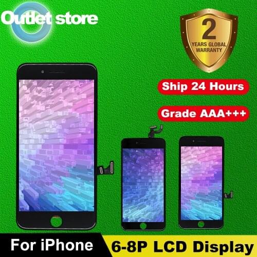 AAA+++ LCD Display For iPhone 6 7 8 6S Plus Touch Screen Replacement For iPhone 5S No Dead Pixel+Tempered Glass+Tools+TPU Case