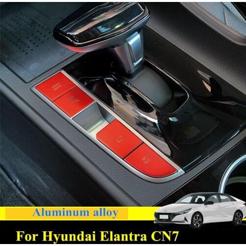 For Hyundai Elantra CN7 Accessories 2020 2021 Aluminum alloy Electronic Handbrake Gear Shift Panel Buttons Cover Trim