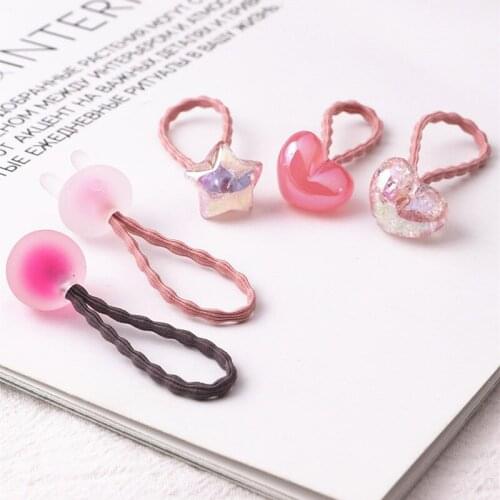 Candy Color Ball Hair Accessories For Women Girls Headband Korean Elastic Children Rubber Bands Ponytail Holder