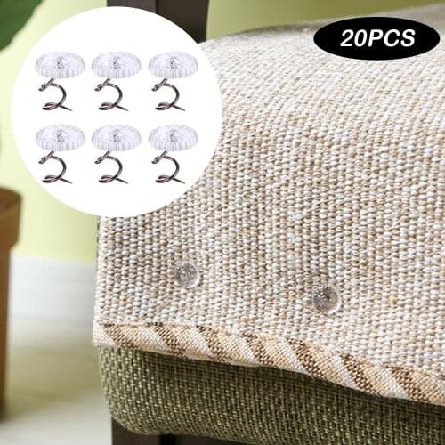 Behogar 20pcs Twisty Pins Couch Slip Cover Fasteners with Clear Heads for Upholstery Slipcovers Bedskirts Sofa Armrest Covers