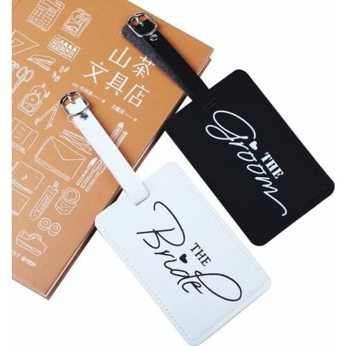 Bride&Groom Suitcase Luggage Tag Bag Pendant Travel Accessories Name ID Address Personalized VIP Invitation Label LT34