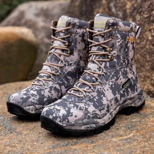 Men Hiking Shoes Waterproof Non-slip Special Force Military Tactical shoes Desert Ankle Boots Army Work Boots Camouflage