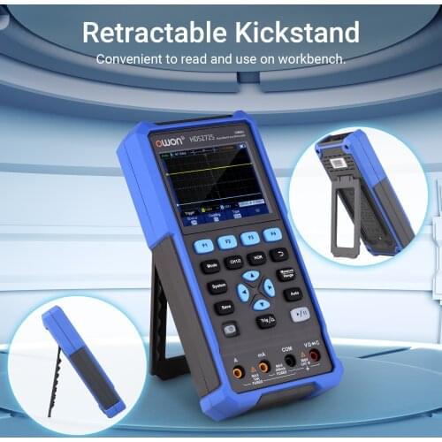Oscilloscope Multimeter Waveform Generator HDS272S 2CH 70MHz Bandwidth 20000 Counts Digital Scope Meter with Color Screen