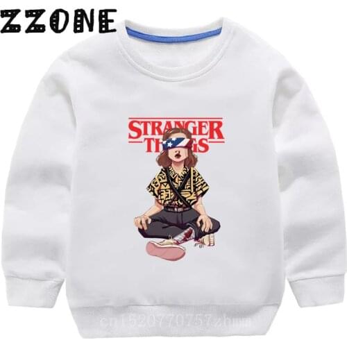 Stranger Things Season 3 Eleven Funny Kids Sweatshirts Childrens Cartoon Hoodies Baby Pullover Tops Girls Boys Clothes,KYT5317