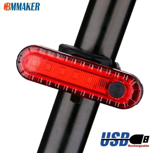 USB Charging Bicycle Bike Light 4 Modes Flash Cycling Taillight Warning Lights Flashlight for Bicycle Rear Bycicle Light