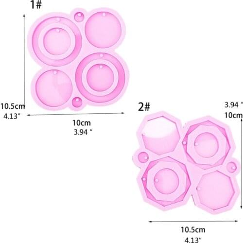 Geometry Earrings Epoxy Resin Mold DIY Keychain Ear Drops Dangle Silicone Mould