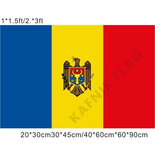 KAFNIK,free shipping 20*30cm/30*45cm/40*60cm/60*90cm small flags Moldova National Flag for Countries World Event Decorative Flag