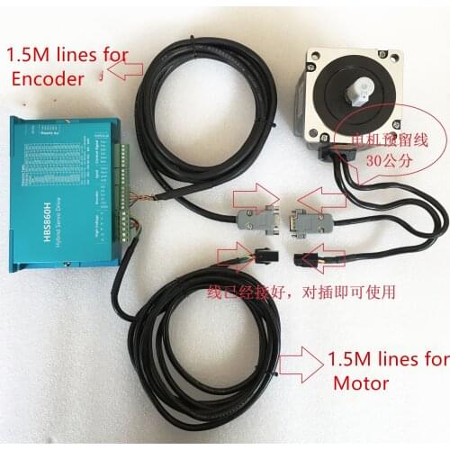 Nema34 8.5Nm 86 Closed-loop Kit Stepper Motor Encoder Hybrid Servo Driver HBS860H With 1.5M lines