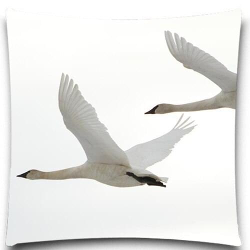 Chasing each other swans 2D print creative Pillow case Square cotton polyester cushion cover 5 size 9 style