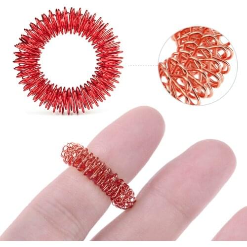 1pc Finger Relax Hand Massage Ring Stainless Steel Acupuncture Rings Health CareHand Massage Relaxation Pain Relief Tool