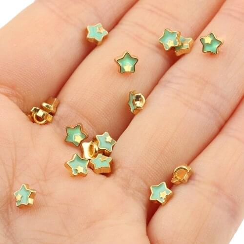 20Pcs 5mm Mini Star Shape Metal Printed Buckle for Doll Clothes Decor Mini Craft Buttons DIY Doll Handmade Bag Sewing Supplies