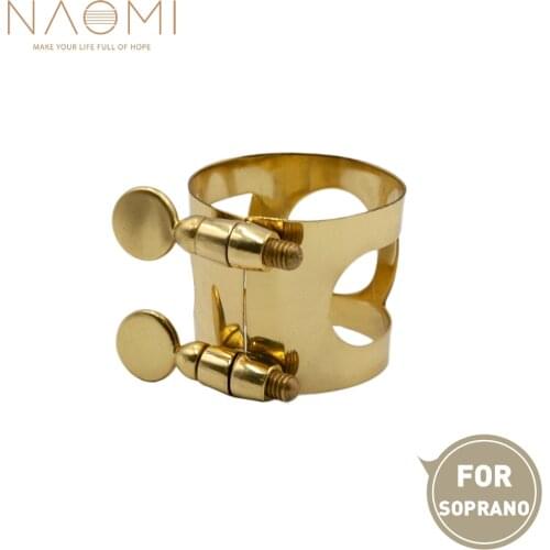 NAOMI Soprano Sax Mouthpiece Ligature Metal Ligature For Soprano Saxophone Mouthpiece With Double Screws Woodwind Parts