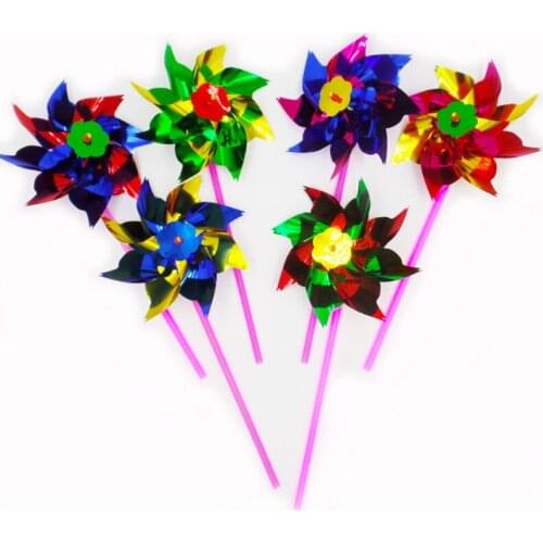 Wholesale 100PCS Childrens colorful plastic small windmill toy DIY handmade Yard street school Rotate decoration Holiday gift