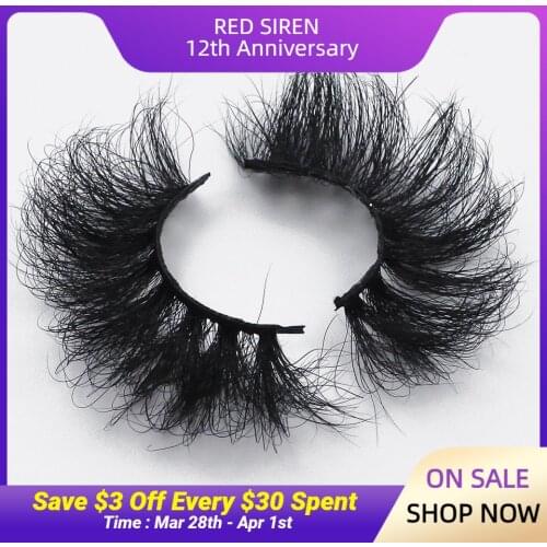 RED SIREN 25mm Mink Lashes Wholesale Dramatic Long Fluffy Mink Eyelashes Makeup