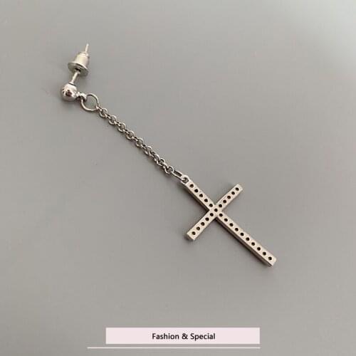 Fashion Men Women Metal Hoop Cross Drop Dangle Ear Studs Earrings Party Punk Earring Jewelry long earrings
