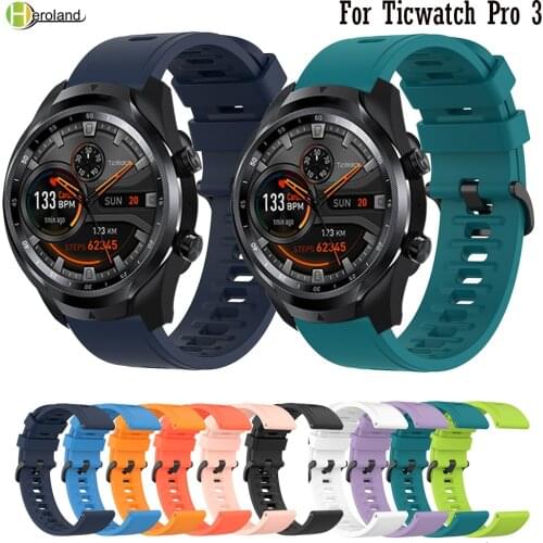 Silicone Band Strap For Ticwatch Pro 3 GPS / GTX / E2 / S2 / LTE Bracelet WirstStrap Band For Ticwatch Pro / Ticwatch E 2 Belt