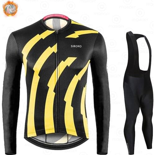 Siroko Winter Thermal Fleece 2021 Cycling Jersey Set Racing Bike Cycling Suit Mountian Bicycle Cycling Clothing Ropa Ciclismo