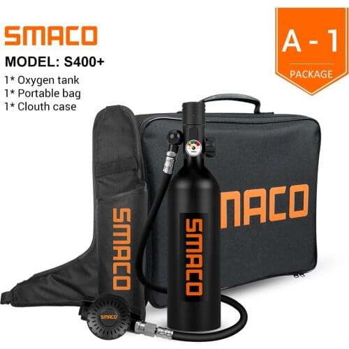 SMACO S400Plus mini diving box equipment gas cylinder capacity 16 minutes can be filled design 1 liter capacity diving equipment