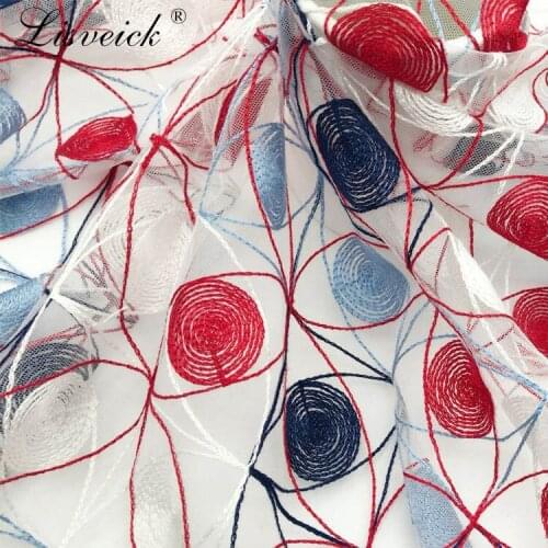 1meter 135cm Geometric circular embroidery net yarn cloth diy dress clothing accessories cloth