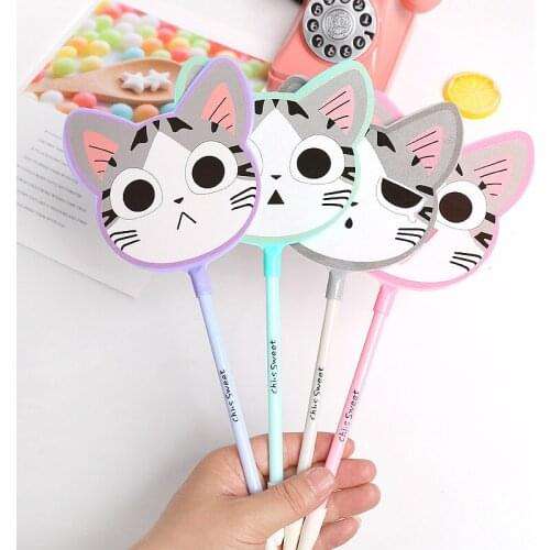 40pcs/lot Kawaii Pen Creative Sweet Fan Cat Gel Pens for School Stationary Cute Office Supplies Pens for Kids Promotional Gift